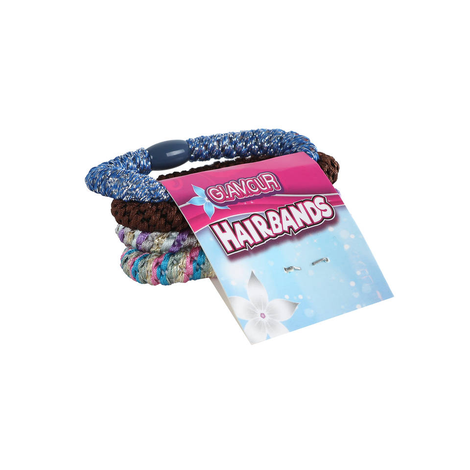 Glamour haarbandjes 4-delig