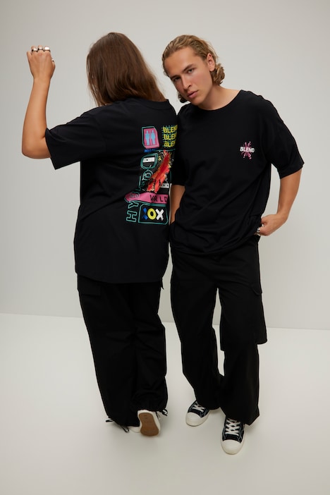 T-Shirt, oversized, Rückenprint, Rundhals, Halbarm, Unisex