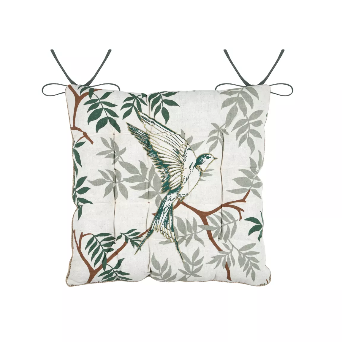 Coussin de chaise carré coton (38 x 38 cm) Botanys Ecru