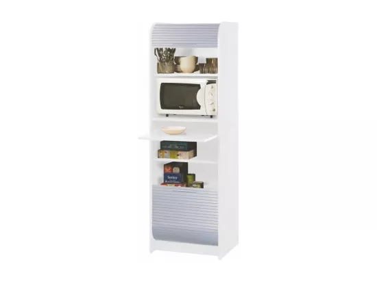 Grand meuble colonne de cuisine micro onde gris et blanc Nantes