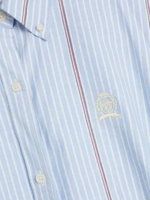 Vestido camisa descontraído com listras globais da Crest