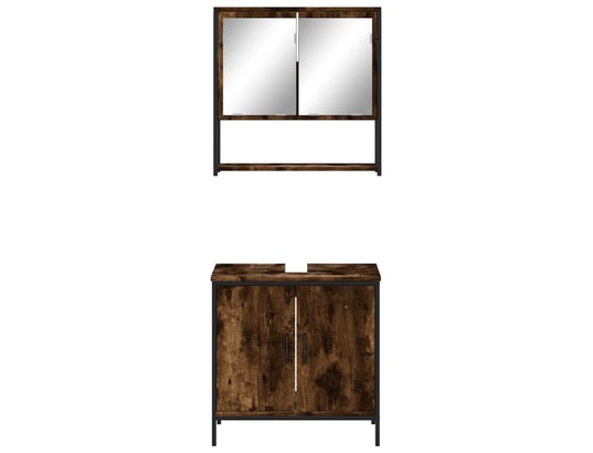 VIDAXL - Ensemble de meubles de salle de bain 2 pcs chêne fumé