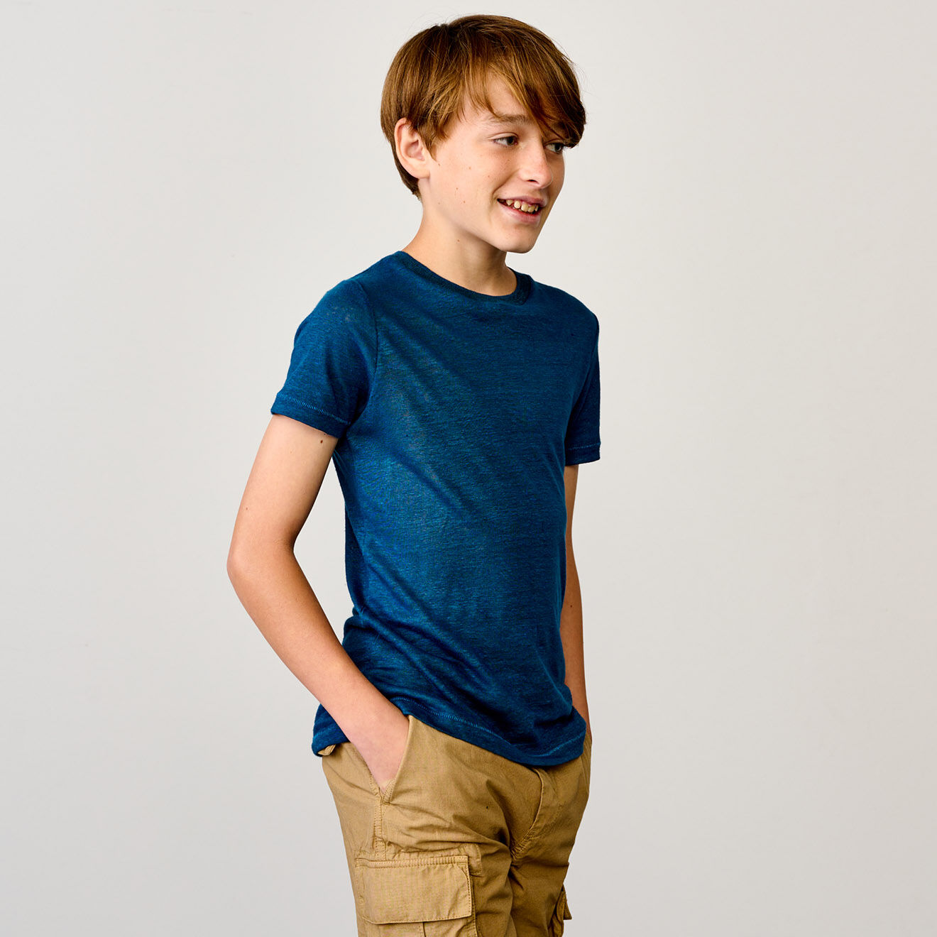 Bellerose T-Shirt 100% Lin Mogo bleu foncé