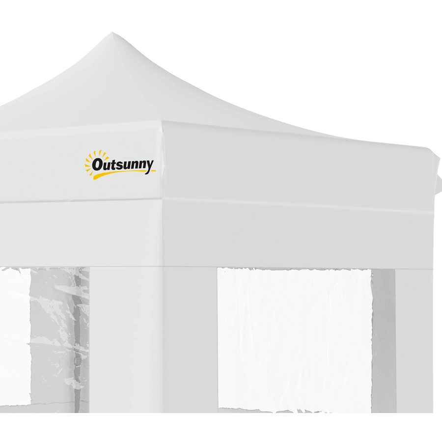 Outsunny Pavillon mit Seitenwänden weiß