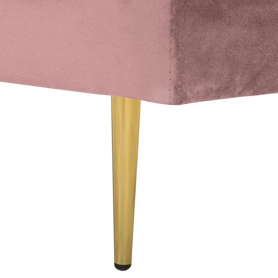 MIRAMAS - Chaise longue - Roze - Rechterzijde - Fluweel