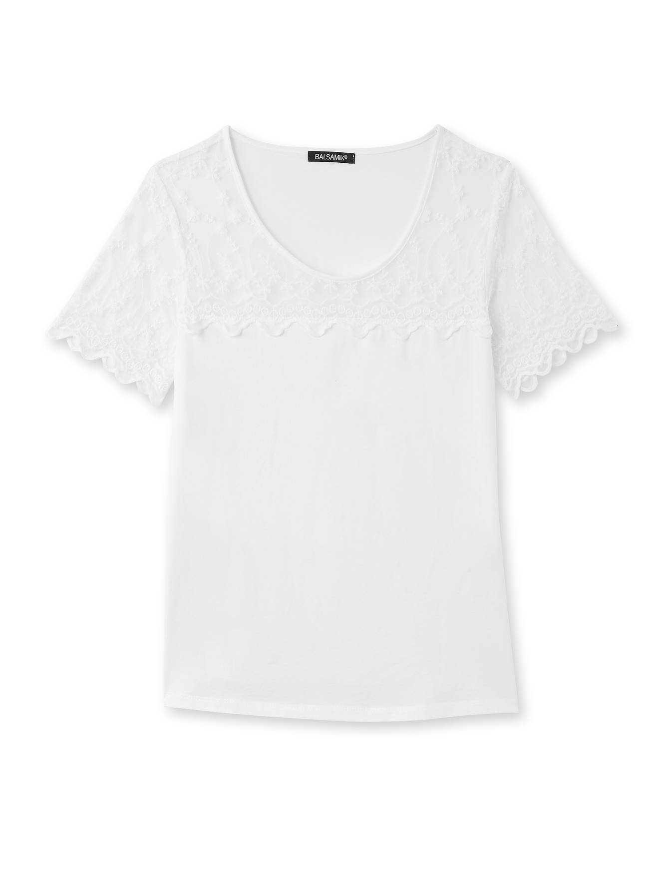 Tee-shirt raffiné, avec résille brodée