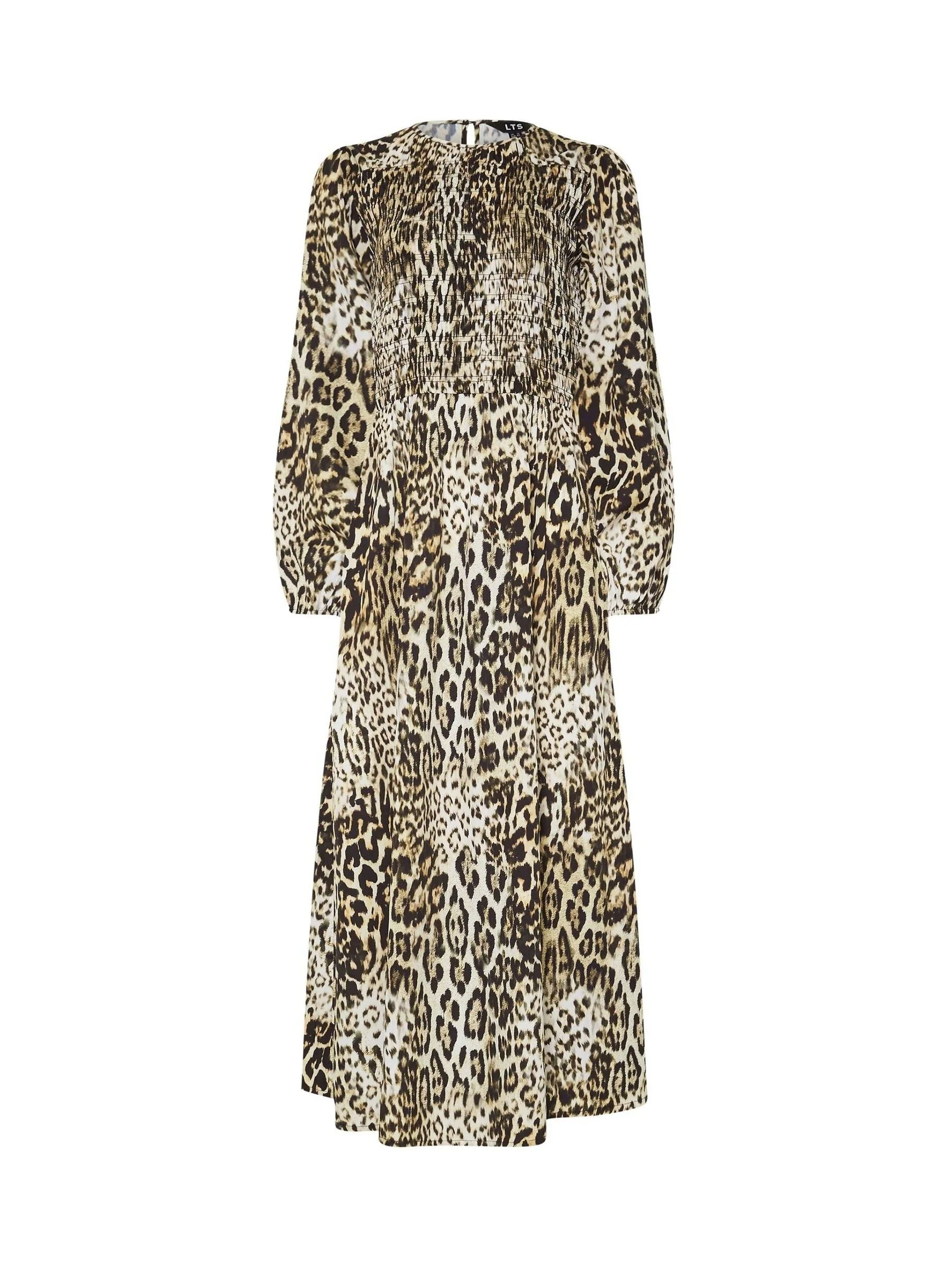 Long Tall Sally - Gerimpelde midaxi-jurk met dierenprint