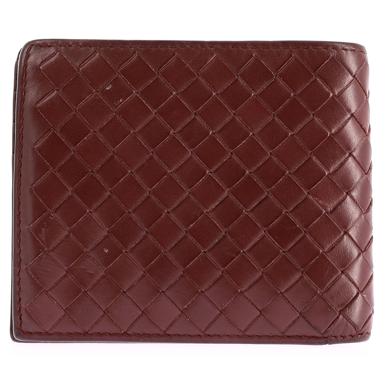 Bottega Veneta Porte-cartes en Cuir bordeaux - Très bon état - 11x1 cm