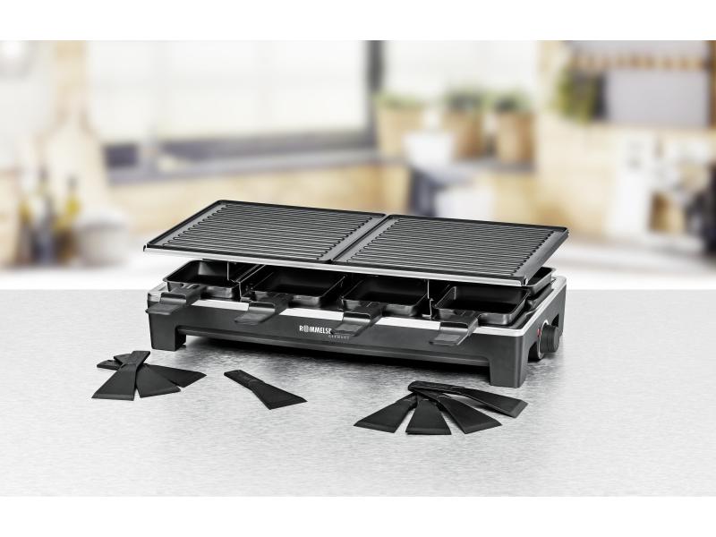Rommelsbacher Racletteofen RCS 1350 8 Personen Raclette Grill mit zwei Wendegrillplatten