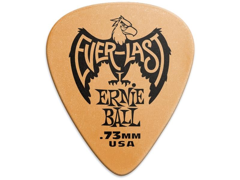 Ernie Ball Orange Everlast Picks 0.73 mm – 12er Pack Delrin-Plektren mit einer sicheren, rutschfesten Oberfläche