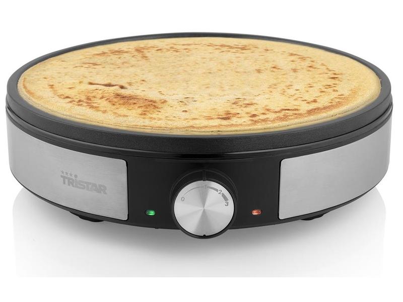 Tristar Crêpe Maker BP-2638 1200 W, Schwarz/Silber Küchengerät zur Herstellung von Crêpes oder Pfannkuchen