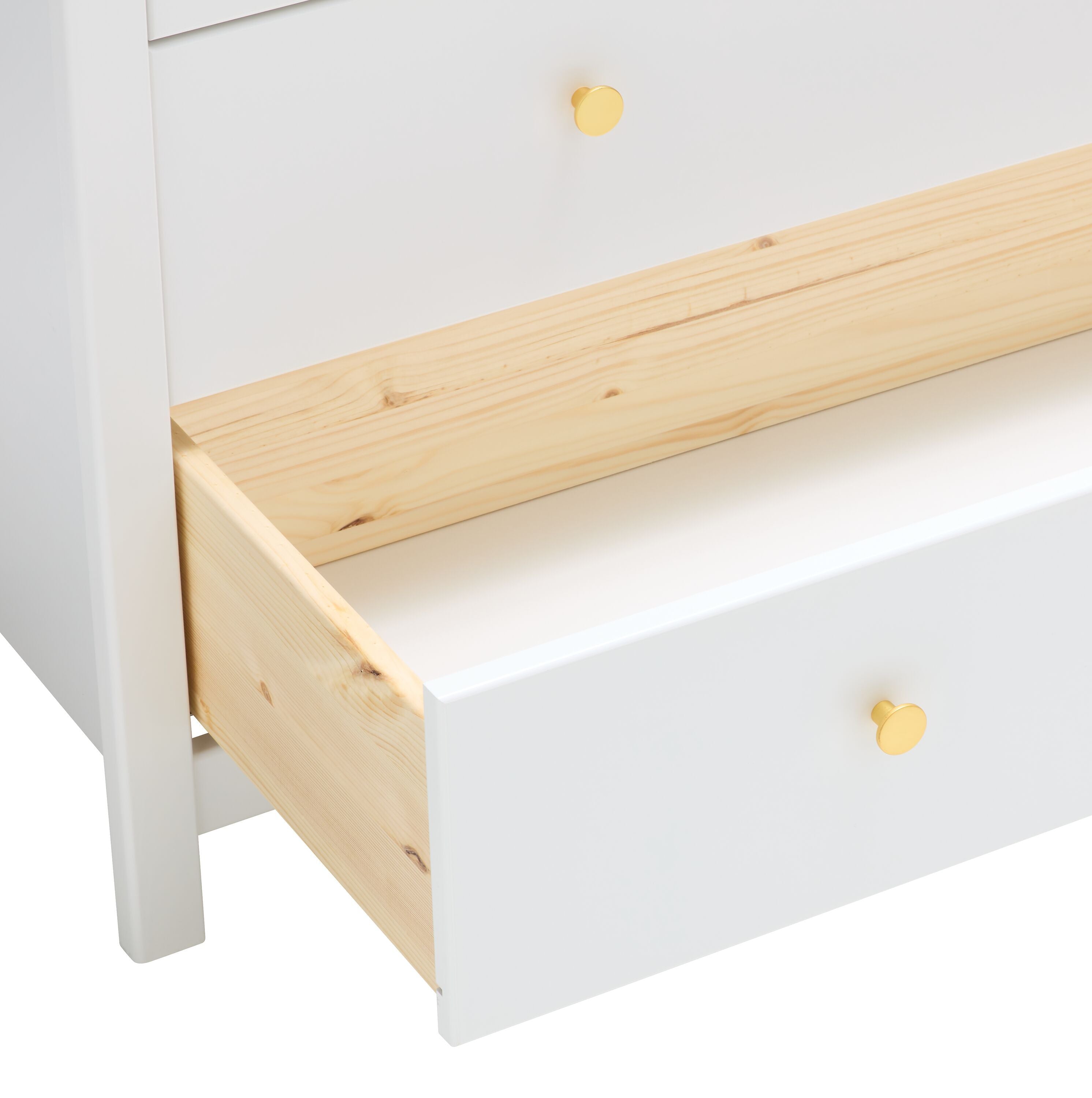 LUNA Wickelkommode mit Aufsatz Weiss - Weiss / B: 101.0 cm x T: 76.5 cm x H: 103.1 cm