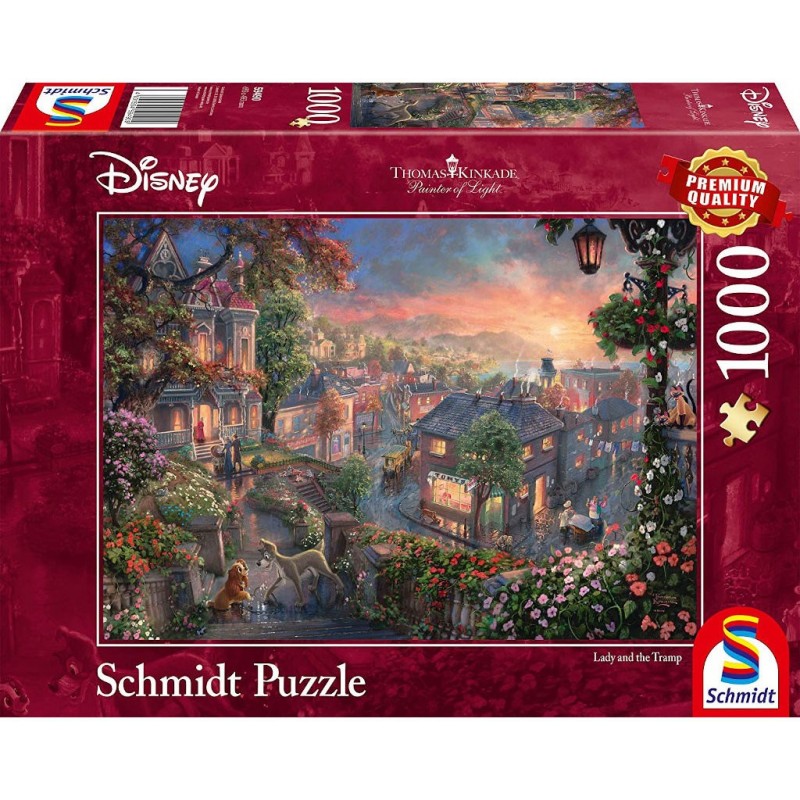 Puzzle 1000 pièces Kinkade - La Belle et le clochard