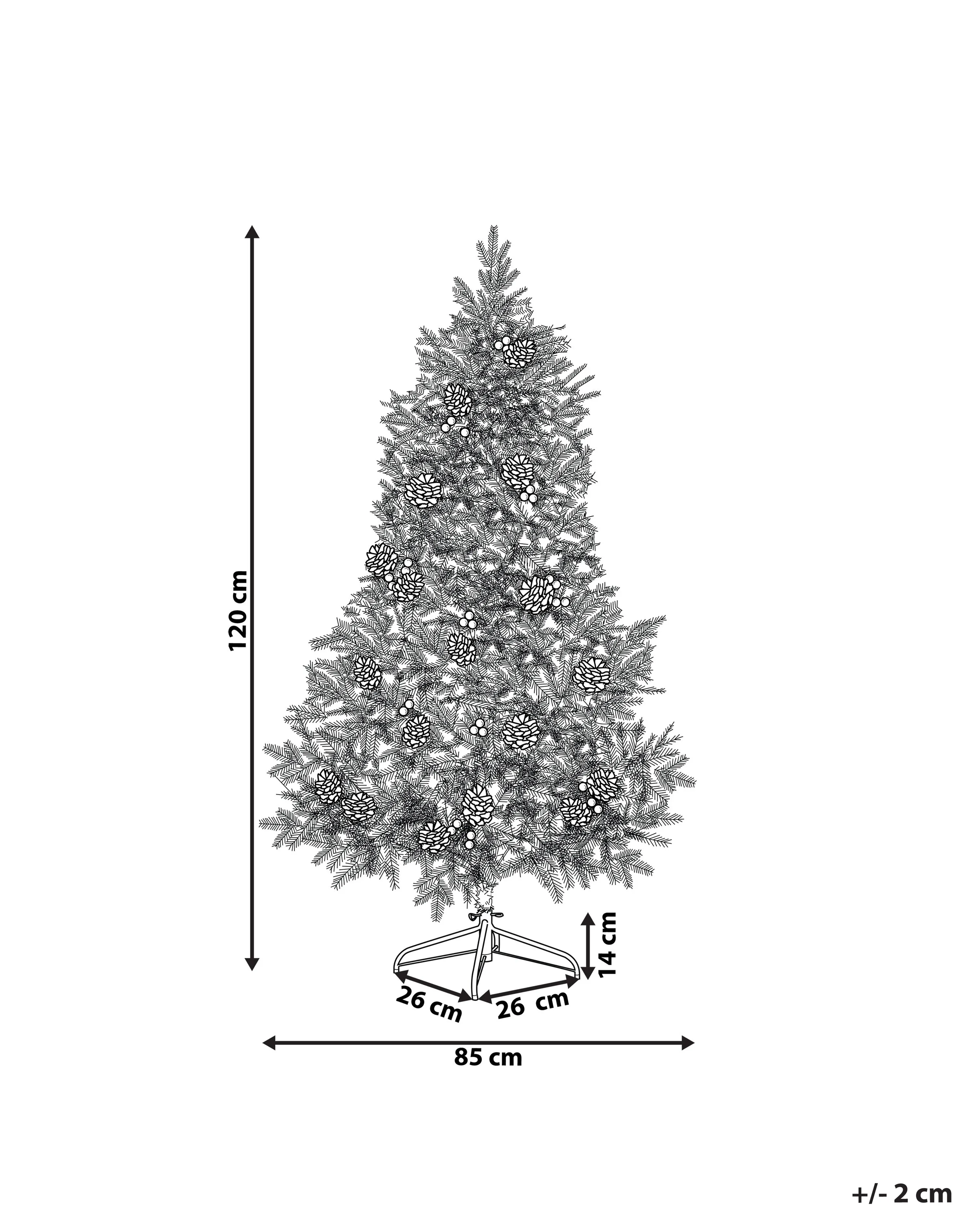 Kunstkerstboom LED PALOMAR 120 cm Donkergroen
