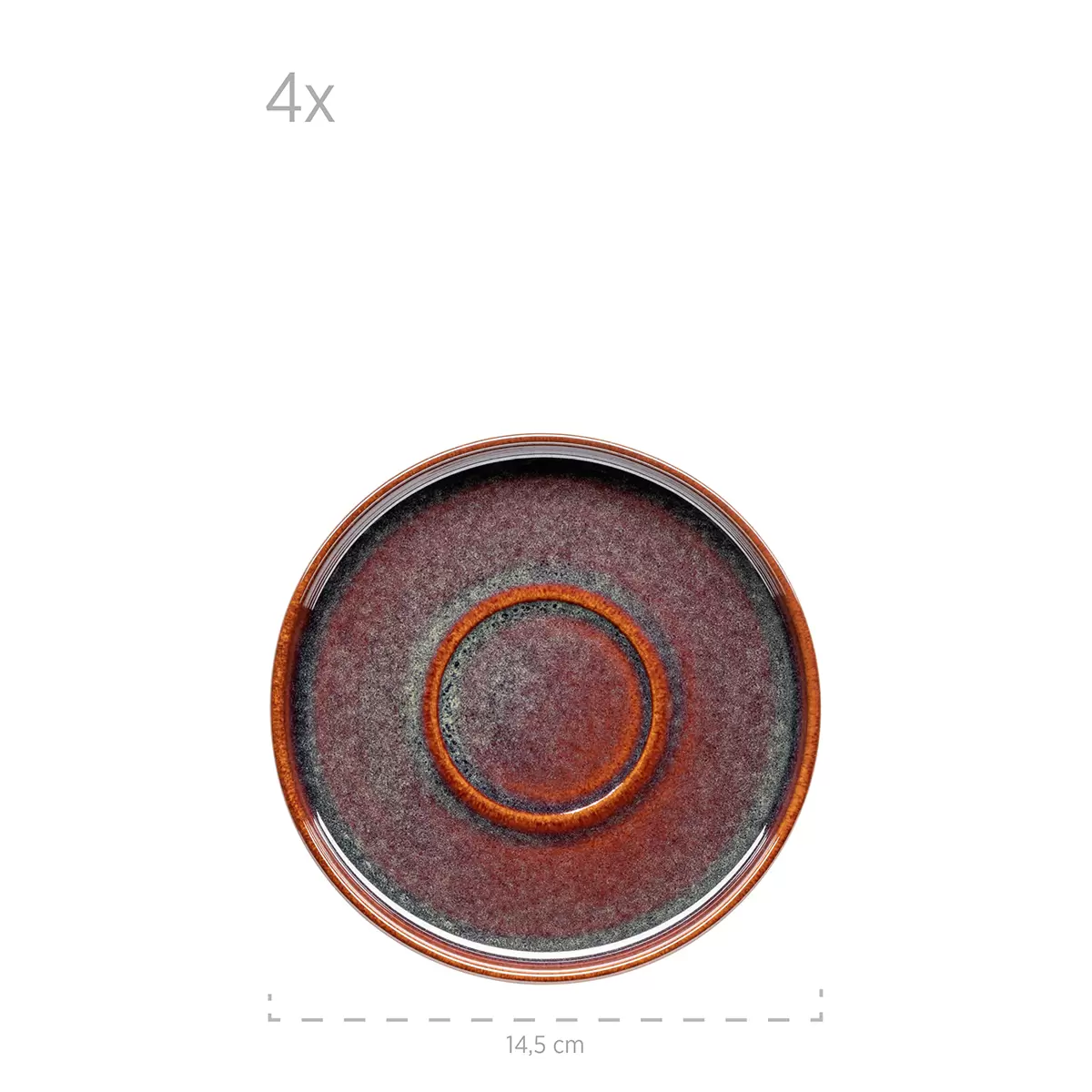 Kaffee Geschirrset 12tlg. ELINA UNO braun,rot