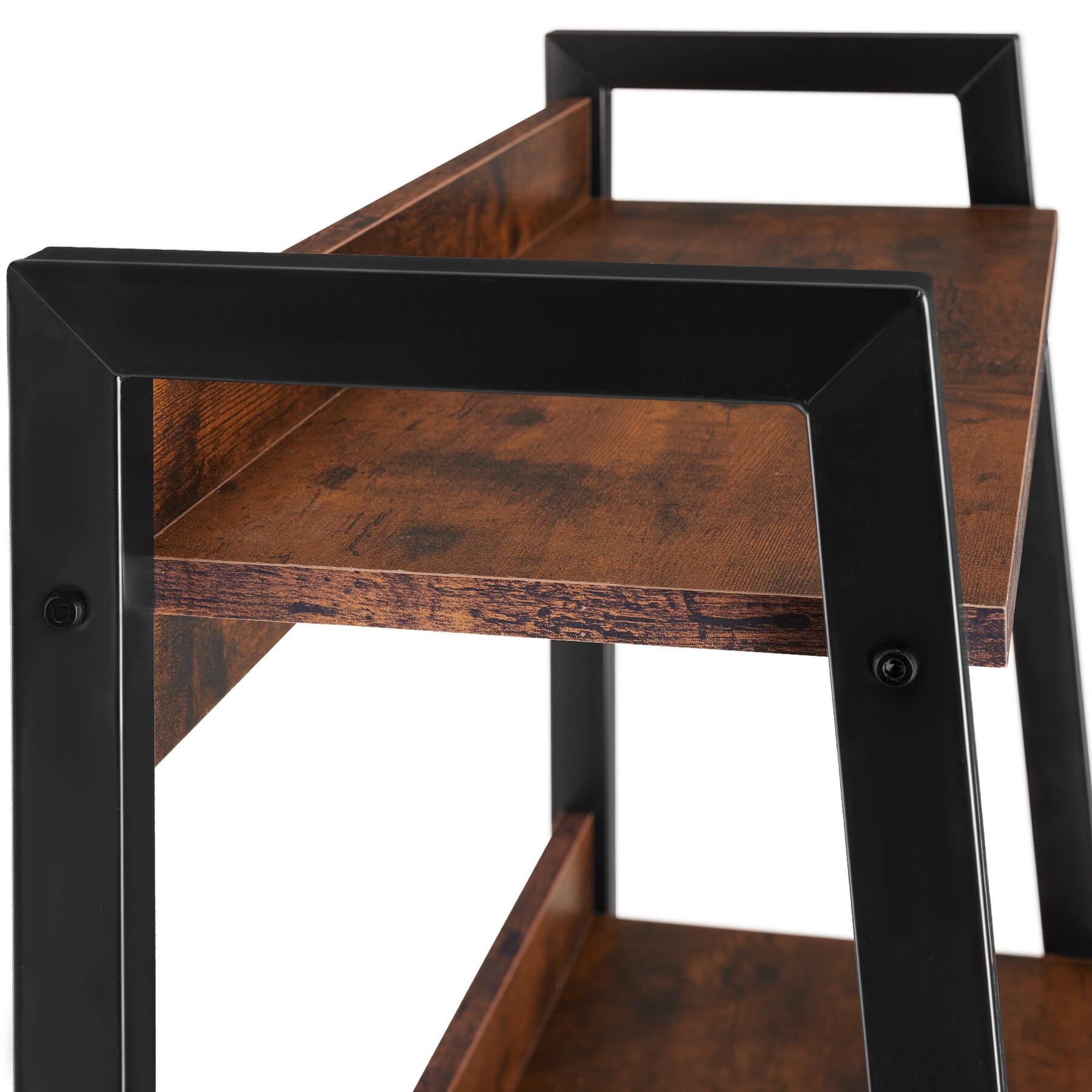 tectake® Leiterregal, Industrial Style, mit 4 offenen Fächern mit verstellbarem Einlegeboden, inklusive Kippschutz, 57,5 x 34 x 138 cm