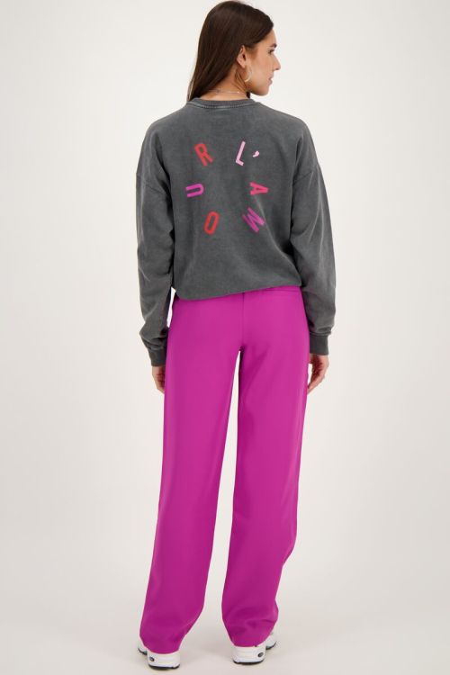 Paarse pantalon met elastiek
