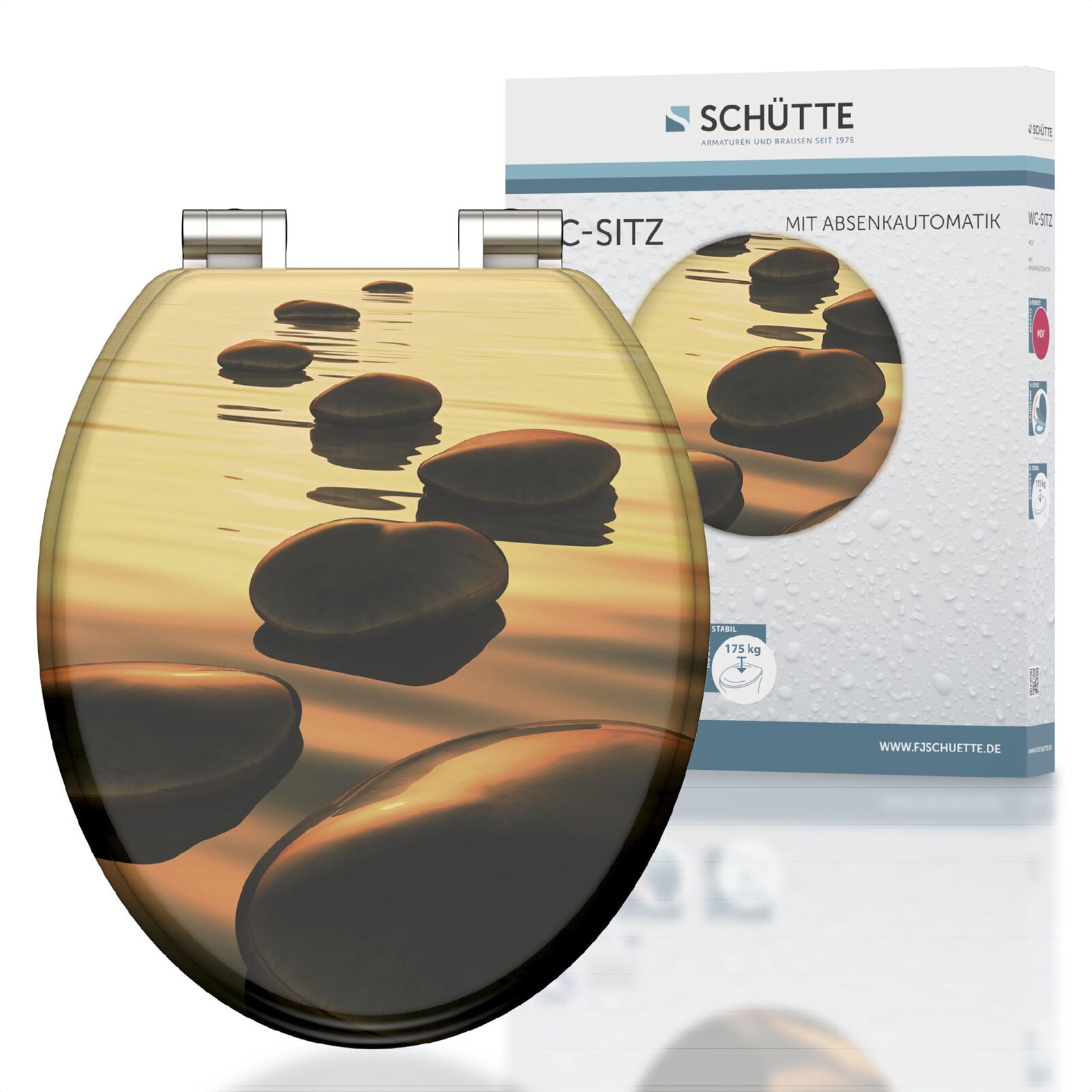 SCHÜTTE WC-Sitz Sea Stone ca. 37,5 x 3 x 44,5 cm