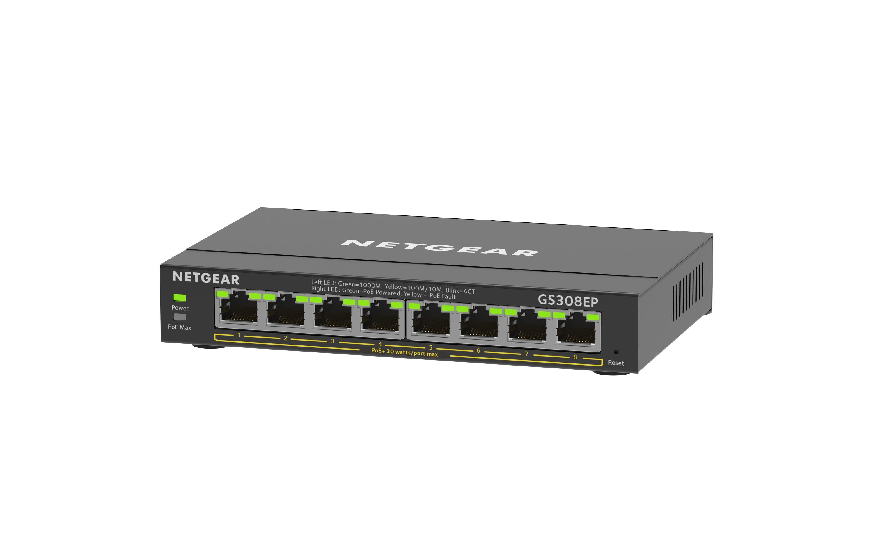 PoE+ Switch GS308EP-100PES 8 Port8-Port Gigabit Ethernet PoE+ Smart Managed Plus Switch (GS308EP)