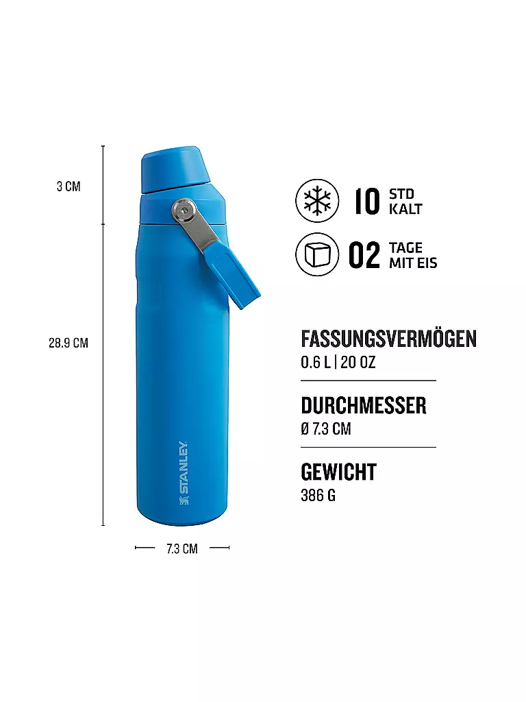 STANLEY Isolierflasche - Thermosflasche ICEFLOW FAST FLOW BOTTLE 0,6l Azure blau