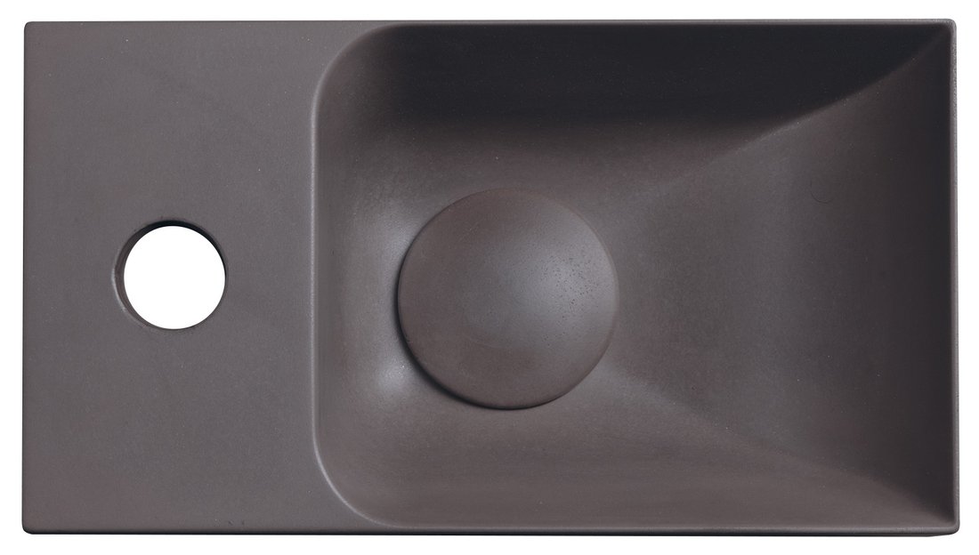 Sapho Piccolino fontein beton kraangat links 31x17cm donkerbruin
