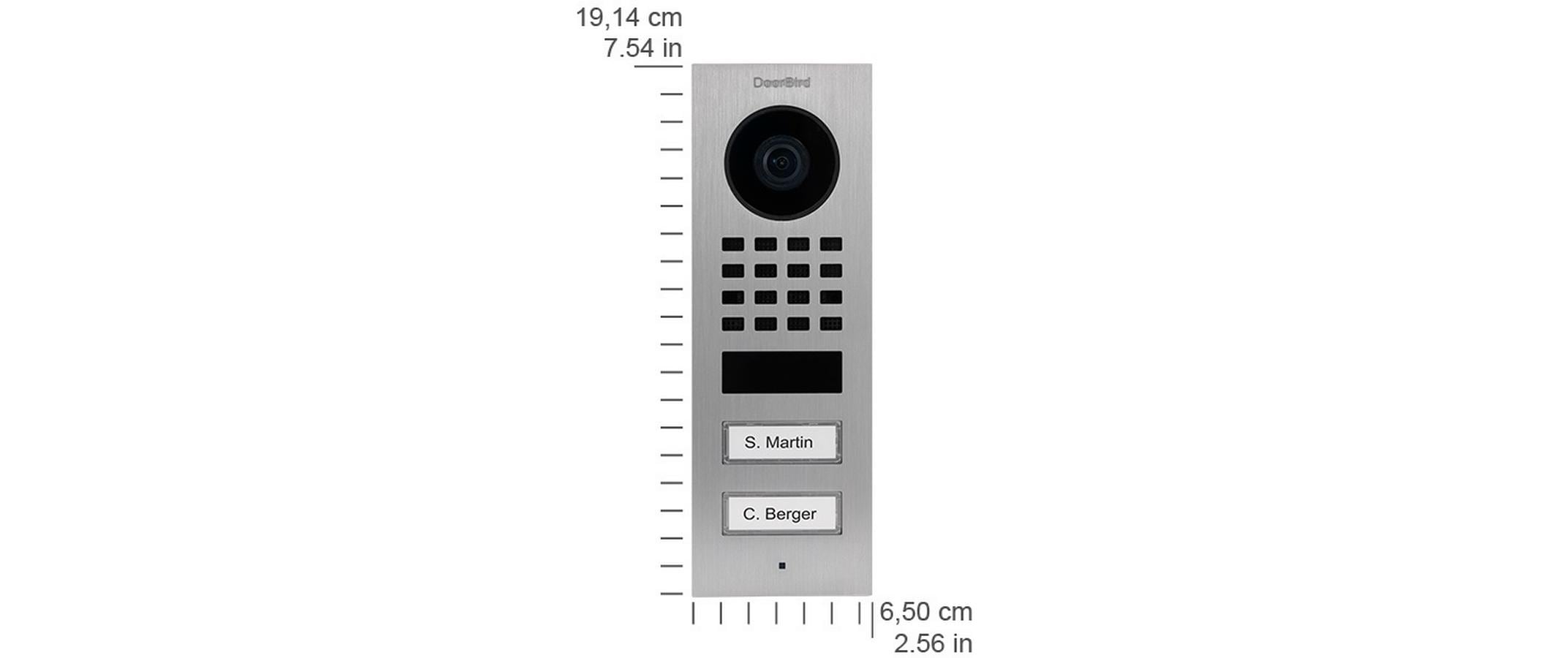 IP Türstation D1102V Aufputz<br>IP Video Türsprechanlage aus Edelstahl V2A mit 2 Ruftasten