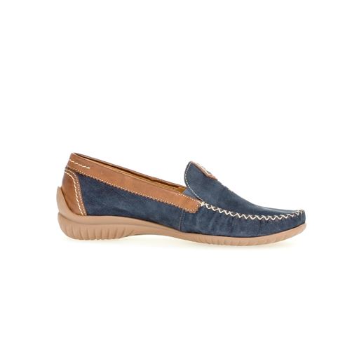Gabor Soft Nubuck Loafers, Blue/New Whisky, 40