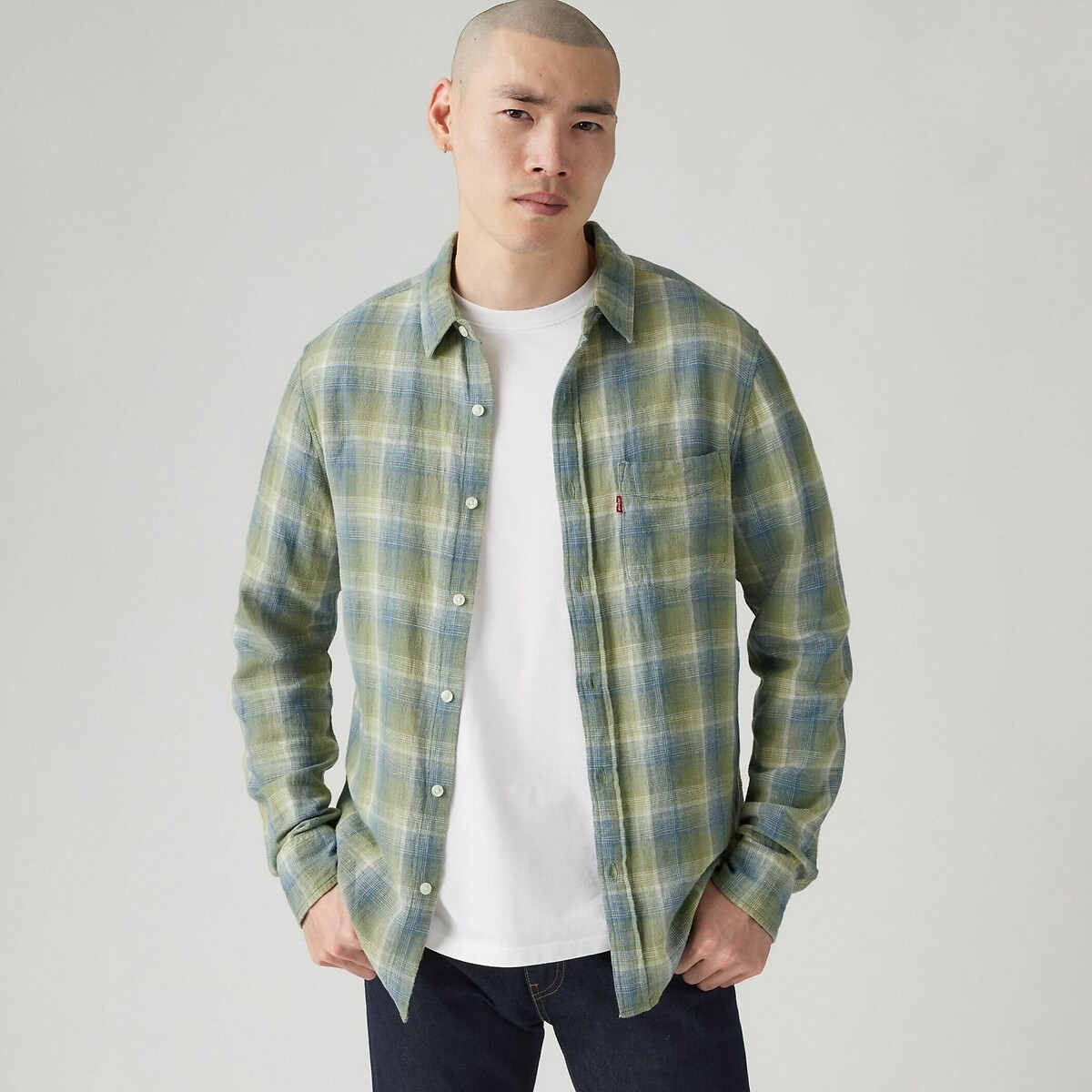 Camisa reta LEVI'S com bolso no peito em algodão e linho