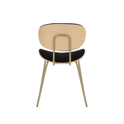 Chaise Visiteur OLYMPE - 4 pieds - bois multiplis imitation chêne clair et tissu noir