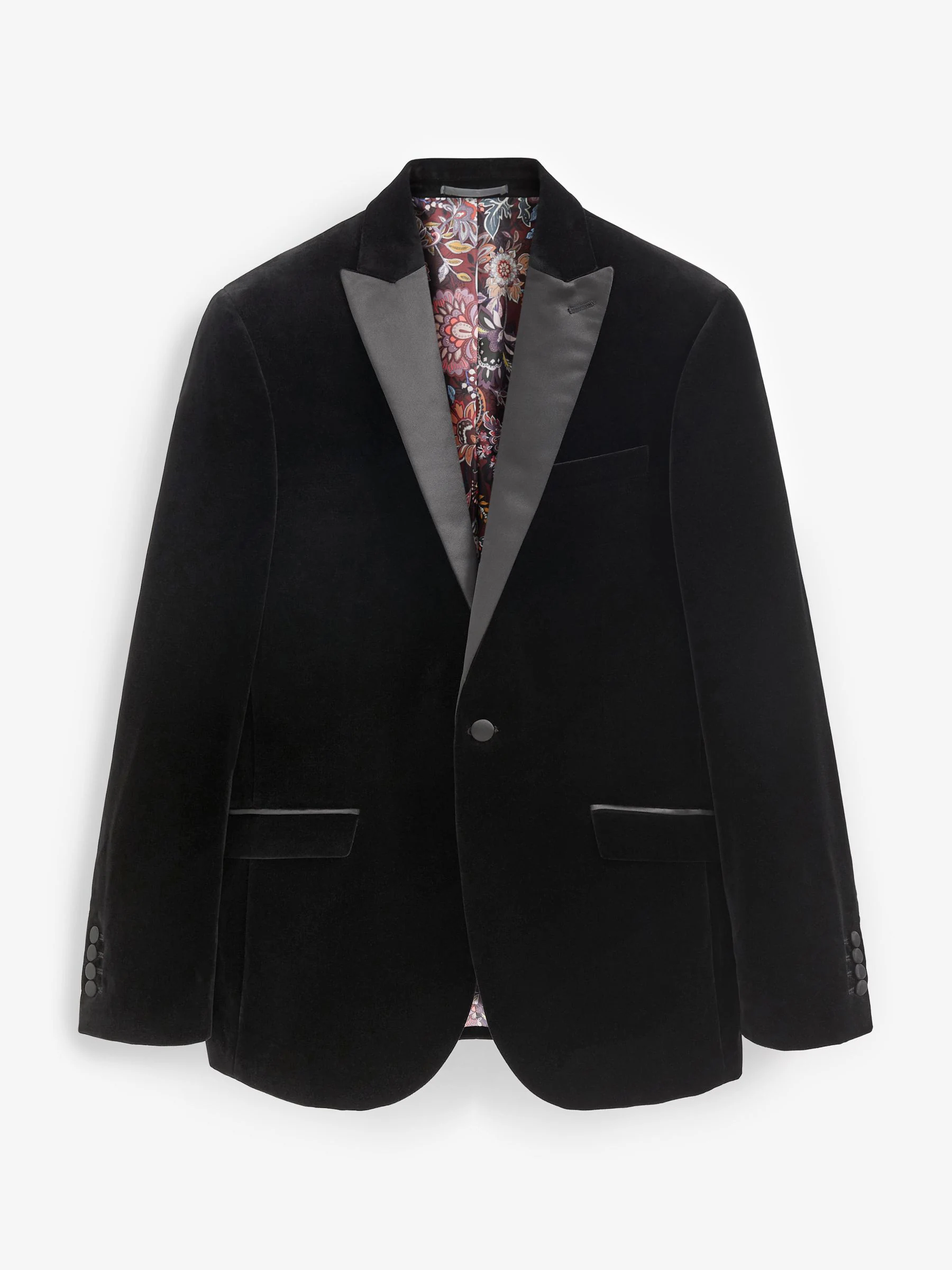 Zwart - Slim Fit - Signature Pontoglio Italiaanse fluwelen blazer