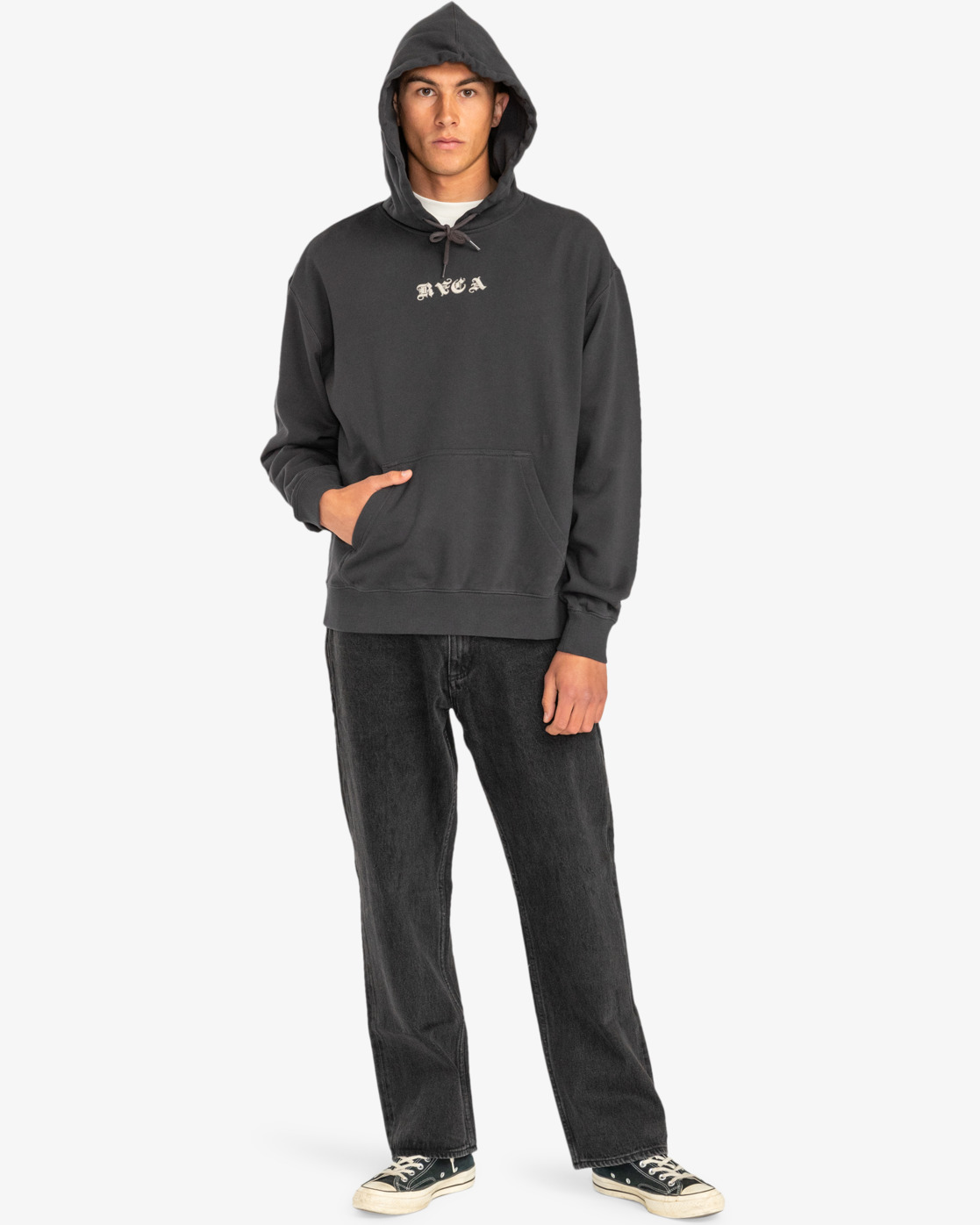 Rvca Benj Bouquet Hood Washed Black