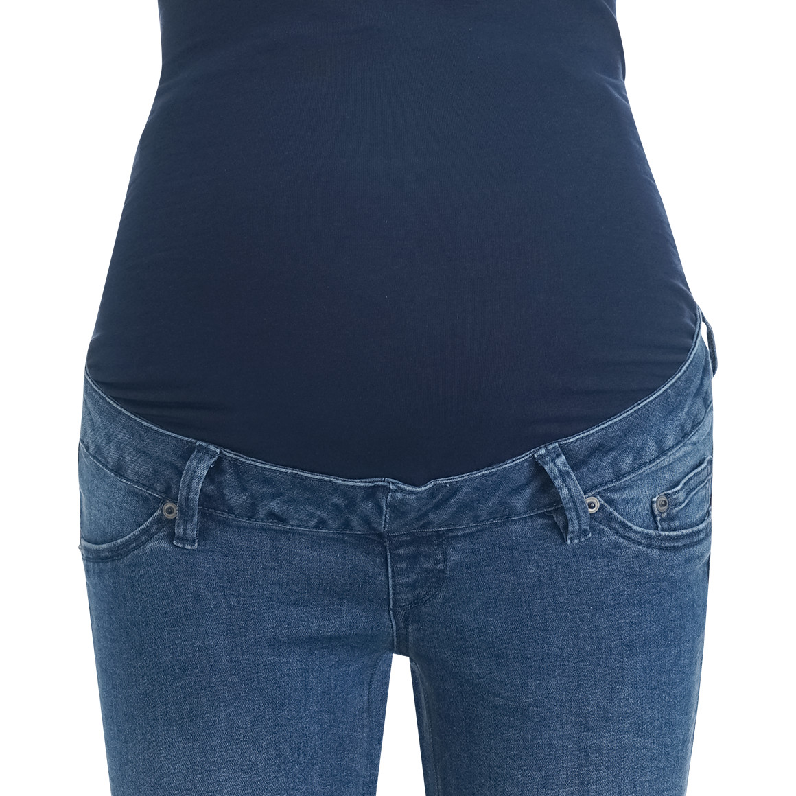 Gina Mama Damen Umstands-Jeggings unifarben blau