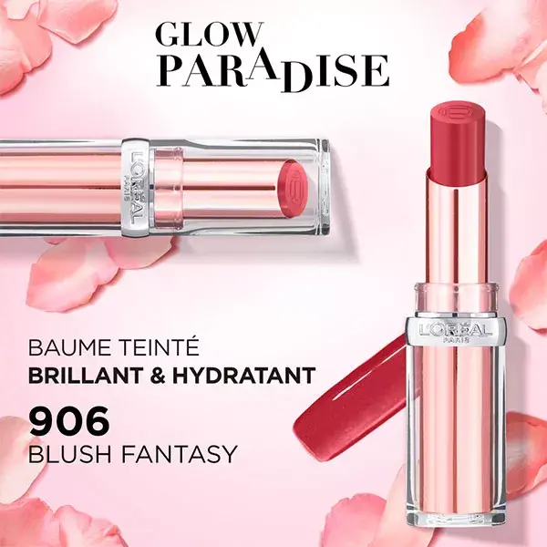 Bálsamo Labial com Cor Glow Paradise da L'Oréal Paris, nº 193 Rose Mirage, 3,8g