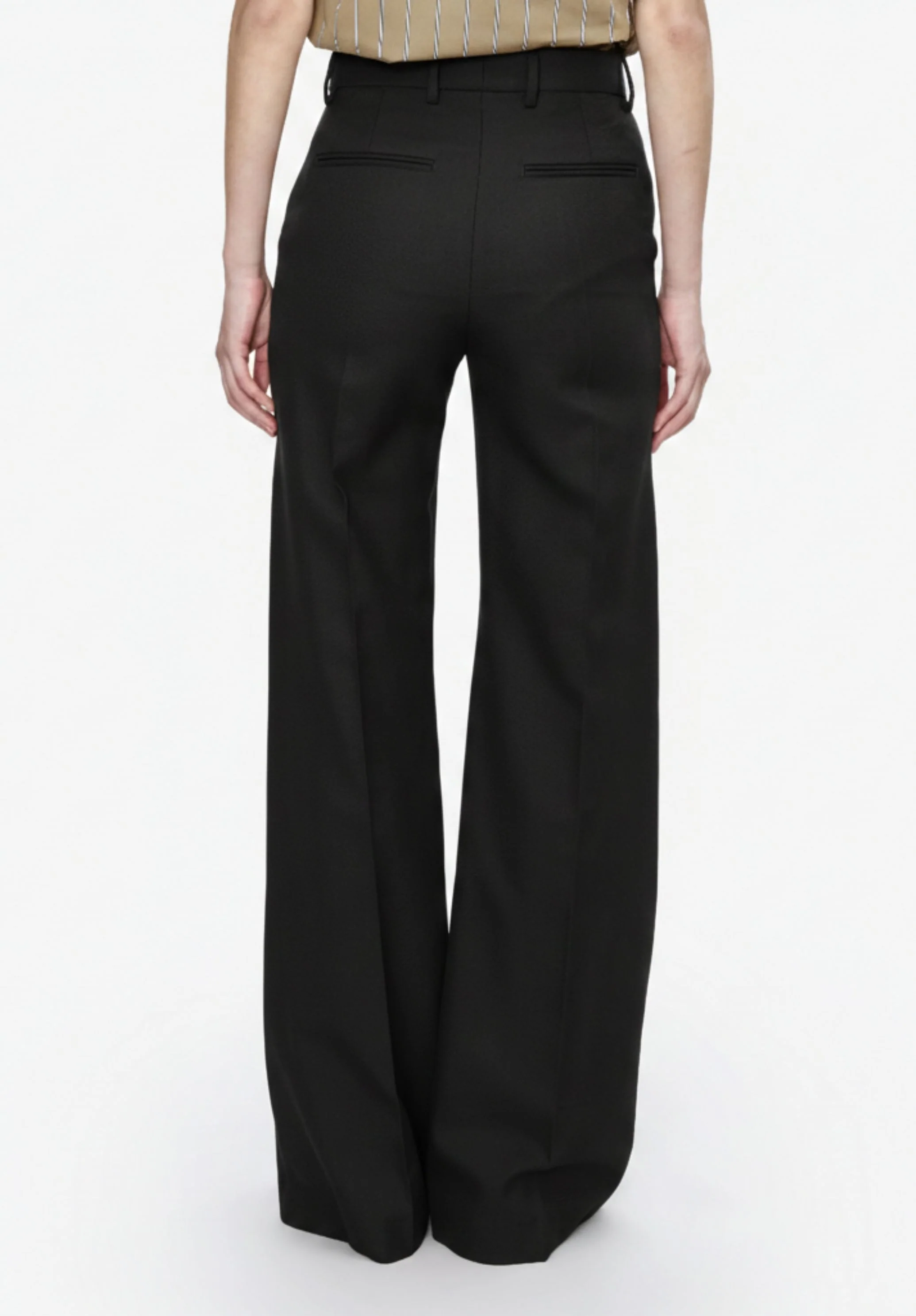 Pantalon droit à plis - Noir