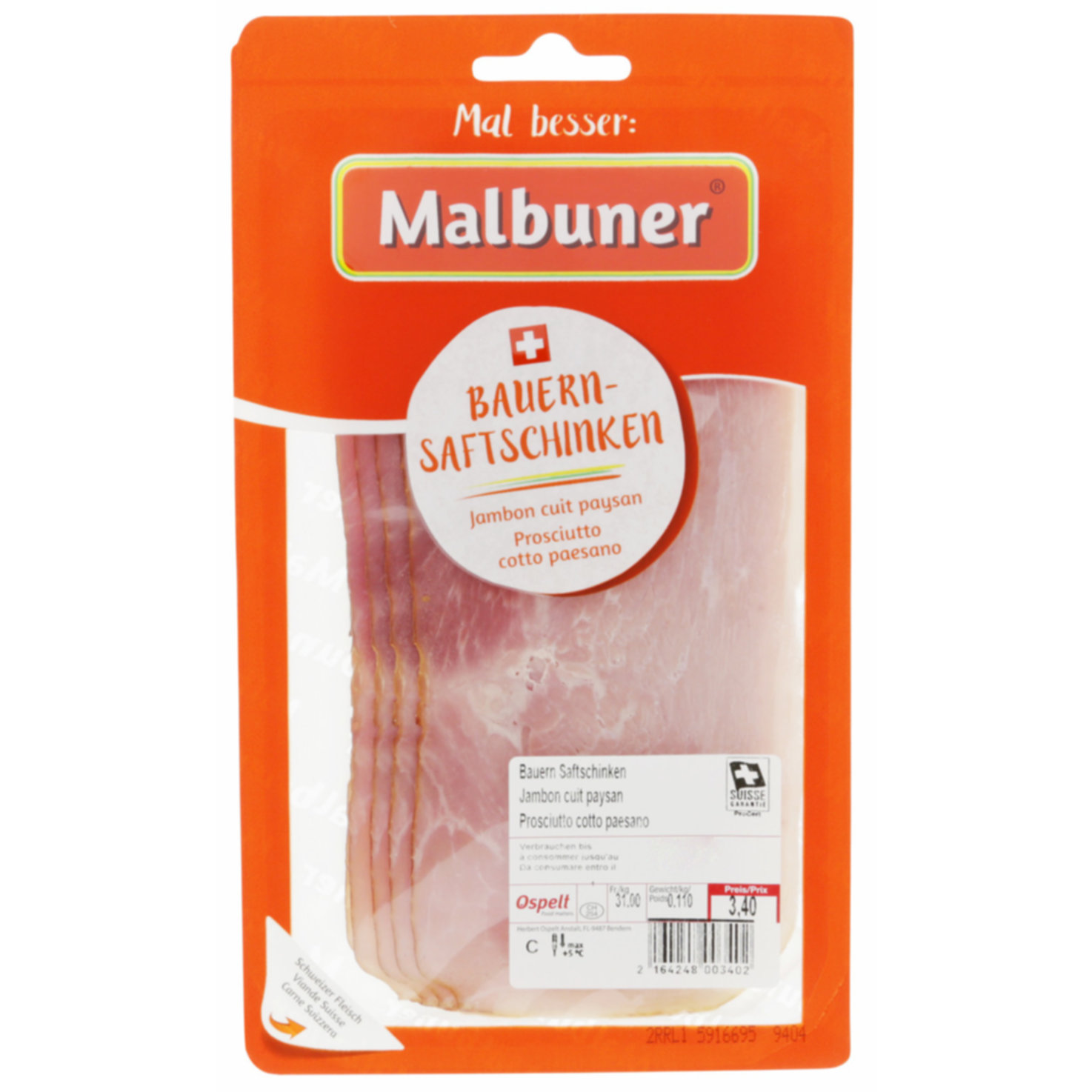 Malbuner Bauern-Saftschinken ca. 120g