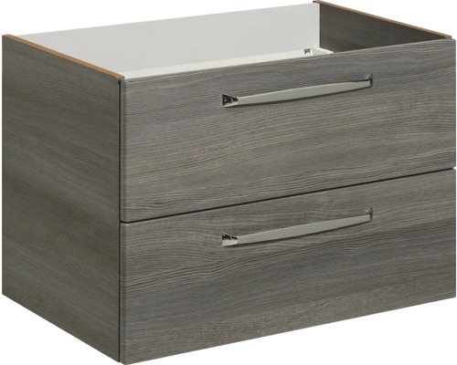 Pelipal Kumba badkamermeubelset (B x H x D): 137 x 200 x 50 cm, grafiet getextureerde fronten, 5-delige set inclusief mineraal gegoten wastafel, halfhoge kast, onderkast en bovenkast (99.770126193)