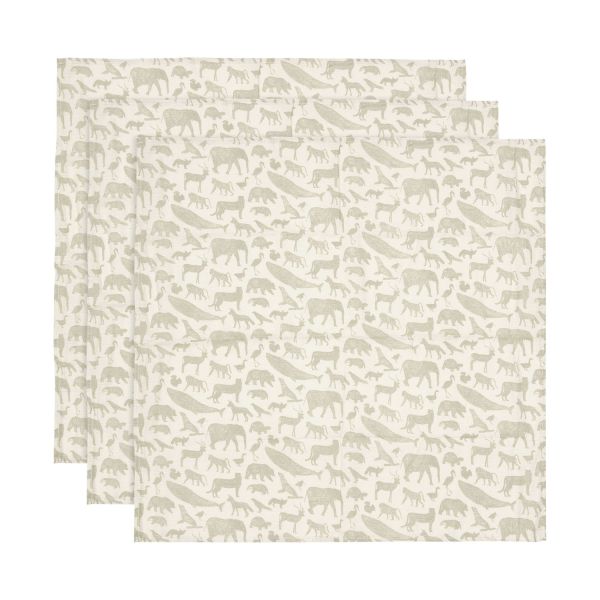Jollein Animals Multidoek - Hydrofiel - 3 Stuks - Nougat