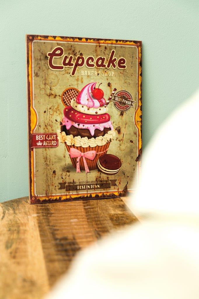 Holzschild CUPCAKE I - bunt - 30x40 cm