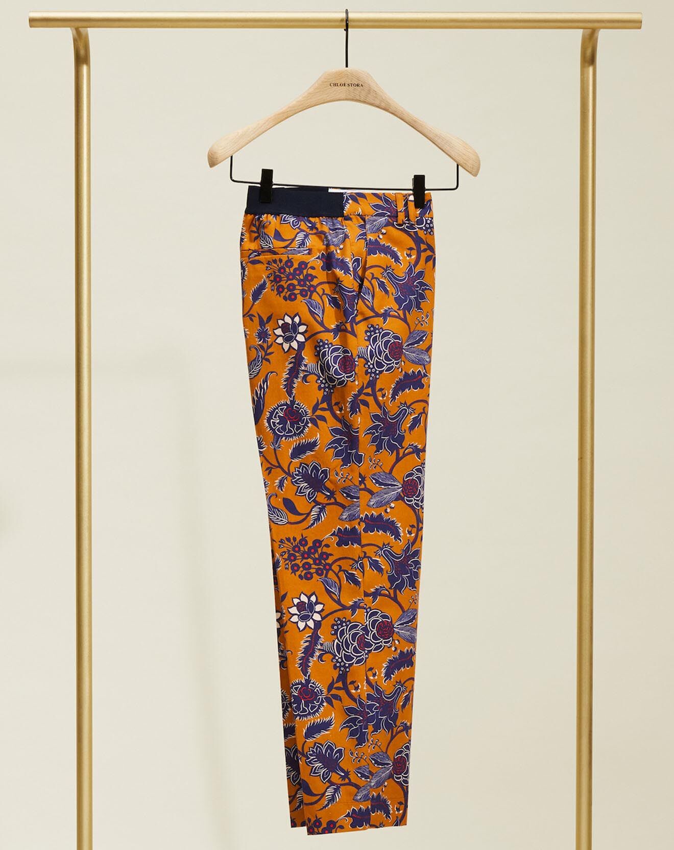 Chloé Stora Pantalon Romeo imprimé camel/marine
