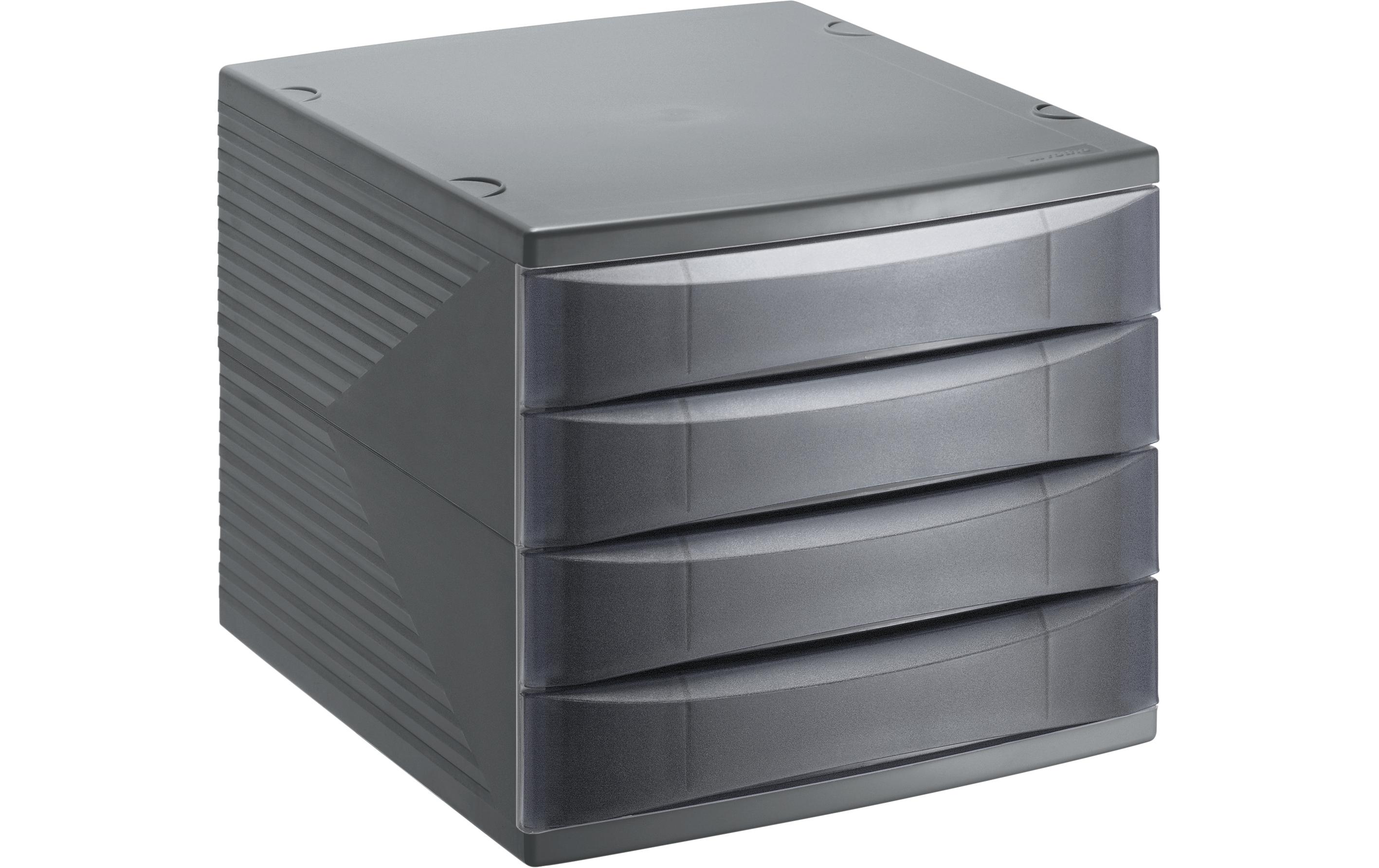 Schubladenbox Quadra 4 GrauAufbewahrungssystem mit 4 Schubladen