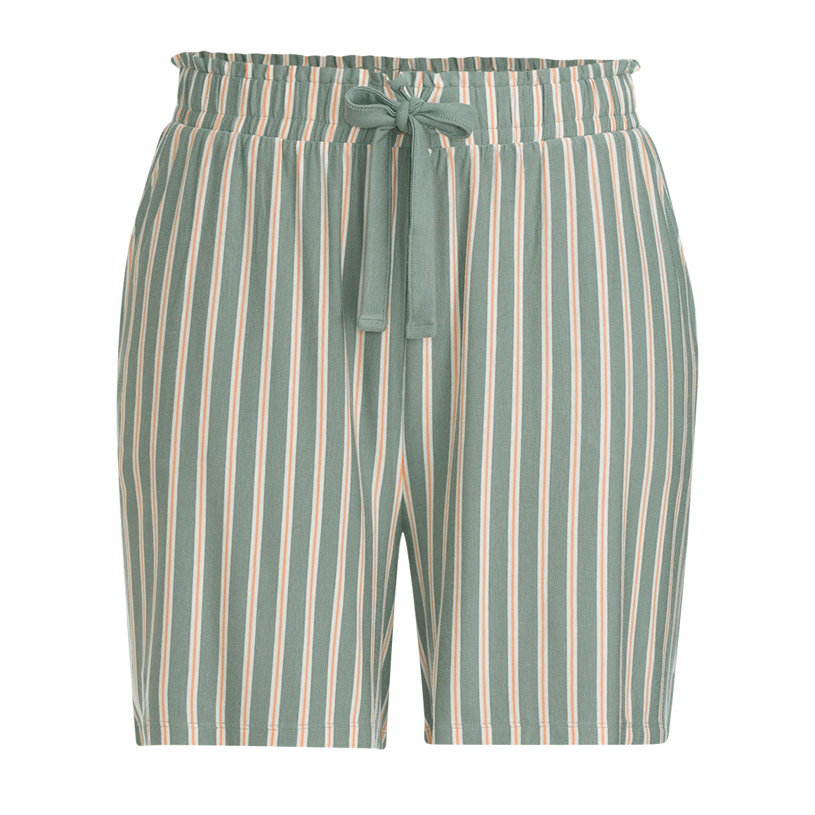 Gina Benotti Damen Schlafshorts mit Streifen dunkelgrün
