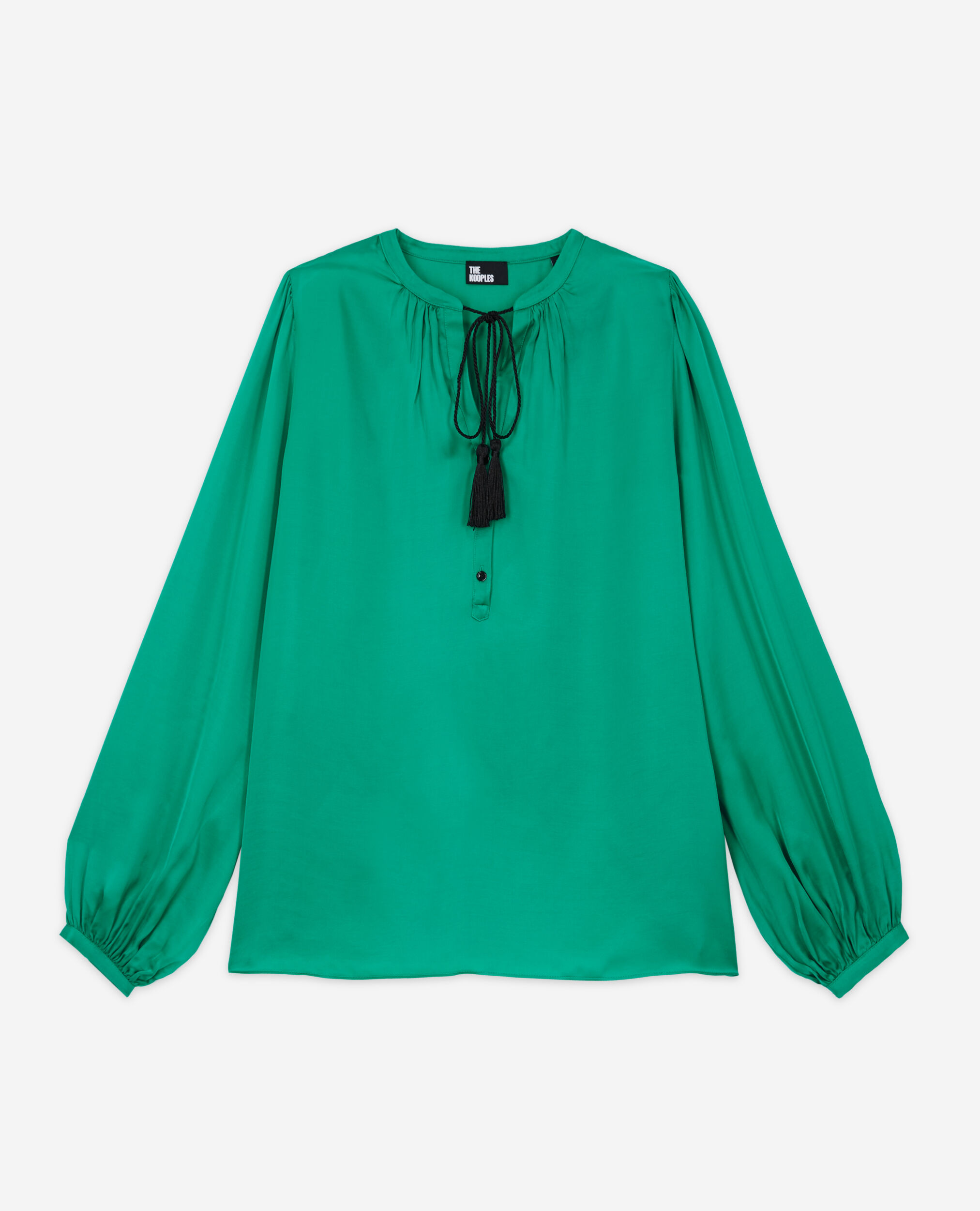 Chemise manches bouffantes verte