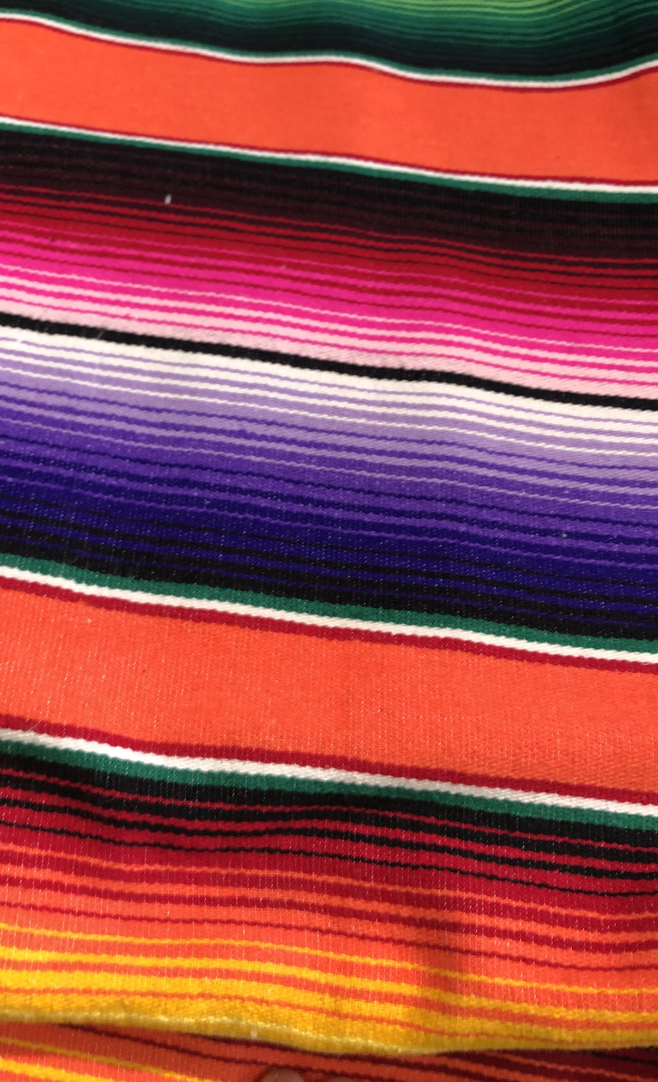 Side Shore Couverture Mex Blanket Mexicaine - Large Cotton Serape Hot Pink