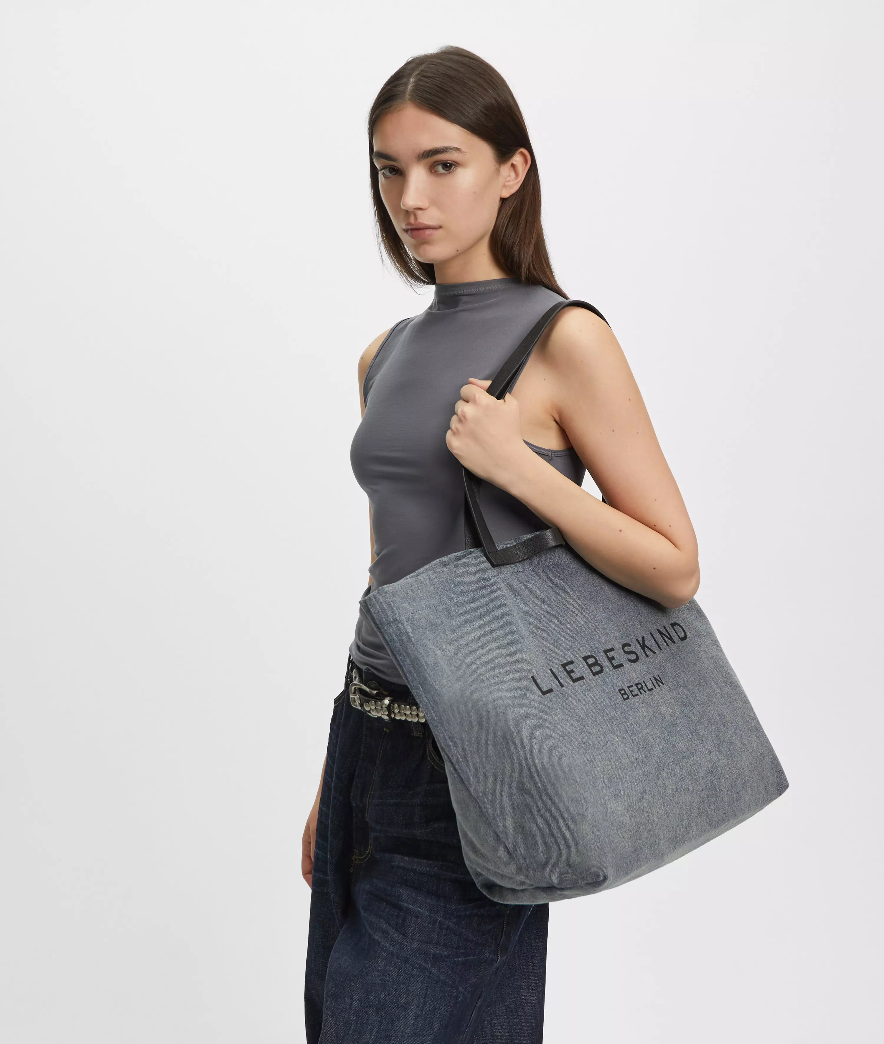 Denim Aurora Shopper L Large denim shopper
