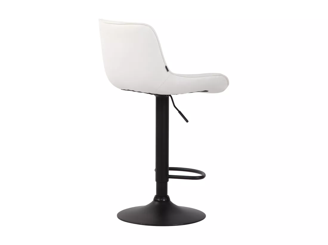 Lot de 2 Tabourets de bar - Similicuir & Métal - Blanc - Lentini