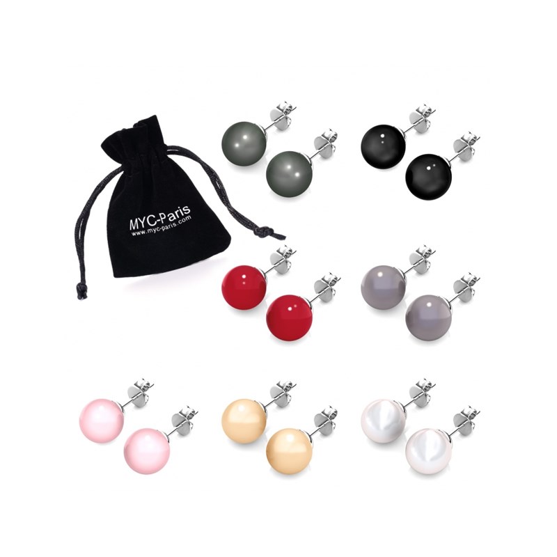 Boucles d'oreilles 7 Days Colorful Pearl - Argenté et Multi