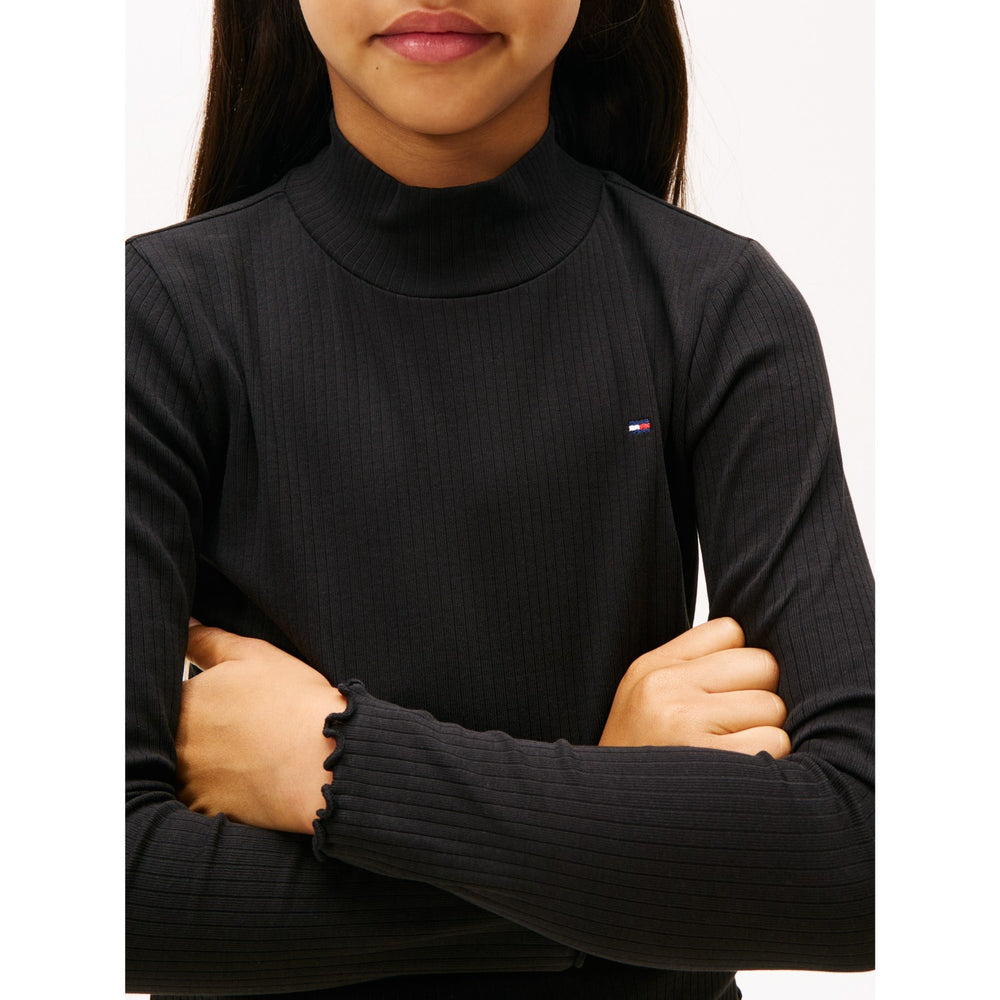 Køb Tommy Hilfiger Black Mock Neck Top Ls