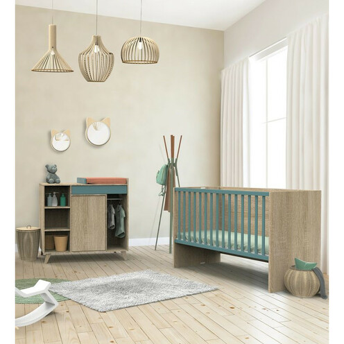 Chambre DUO Lit 60x120 Commode NOVA Argile - SAUTHON