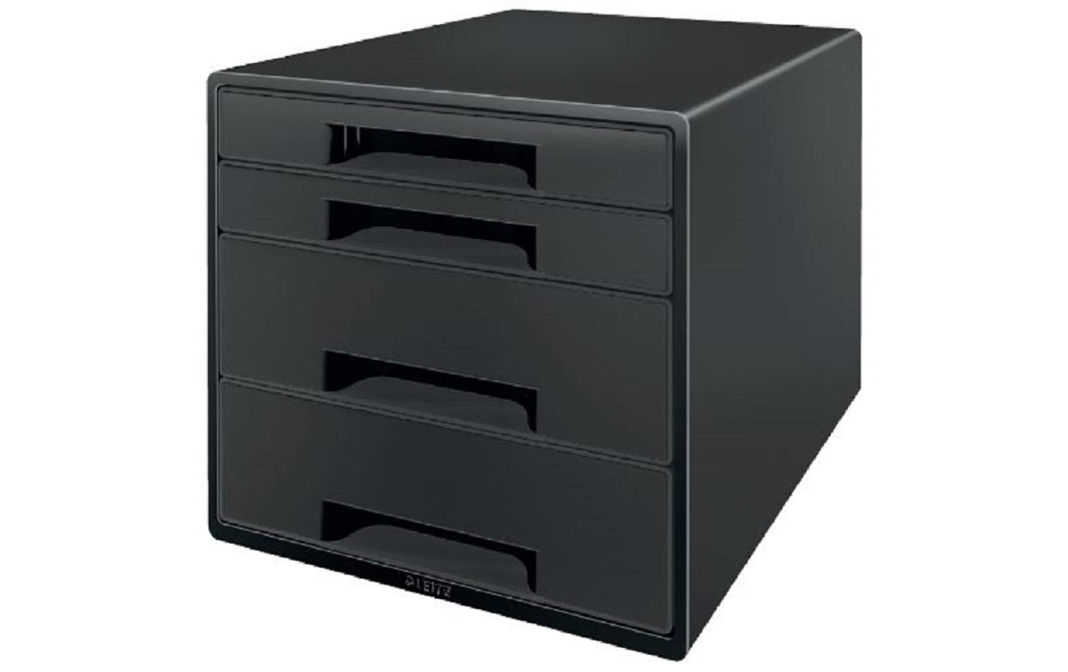 Schubladenbox Recycle 4 Schubladen, SchwarzCube aus recyceltem Kunststoff