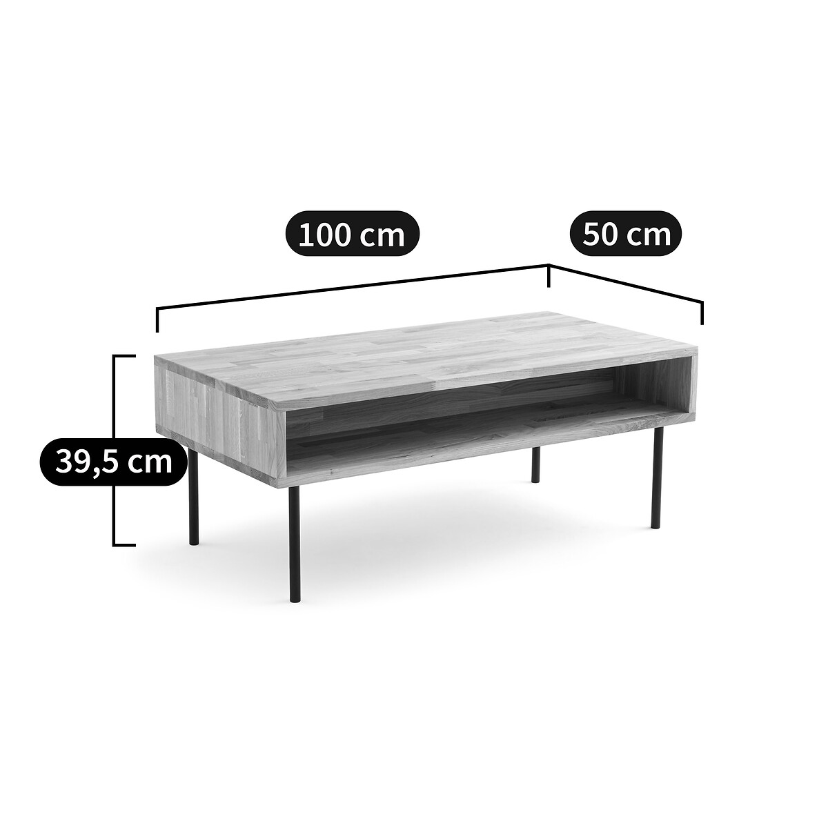 LA REDOUTE INTERIEURS<br>Mesa de centro de carvalho, Adza